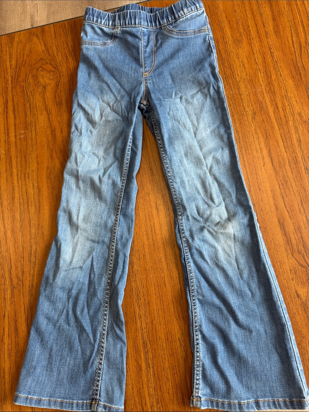 H&M Medium Blue Flare Jeans with Elastic Waist